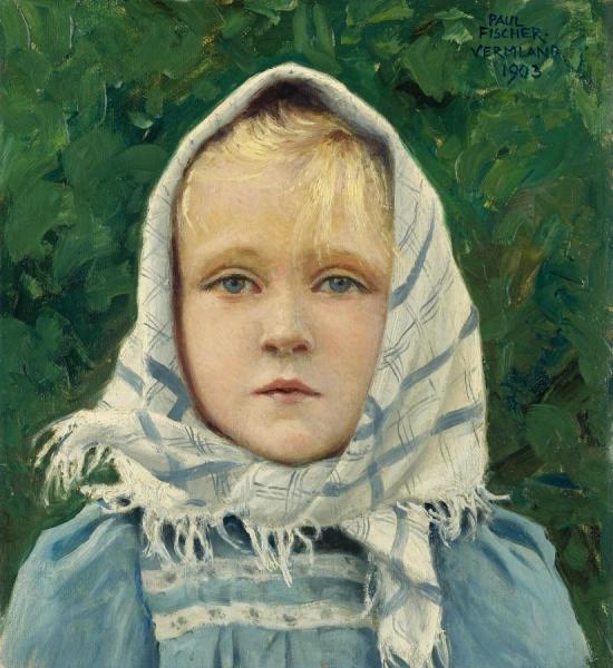 Portrait Of A Young Girl by Paul Gustave Fischer