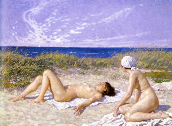 Sunbathing In The Dunes by Paul Gustave Fischer