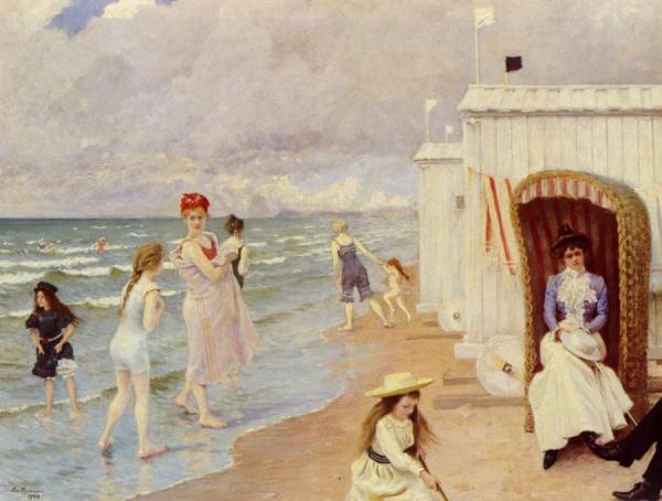 The Day At The Beach by Paul Gustave Fischer