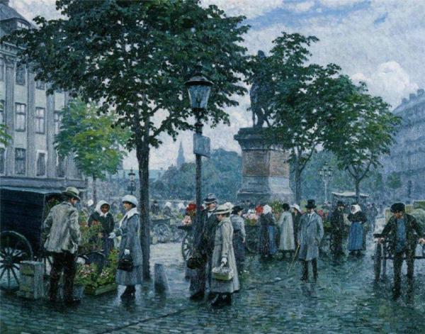 The Flower Market by Paul Gustave Fischer