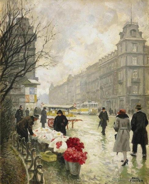 The Flower Market by Paul Gustave Fischer Oil Painting Reproductions