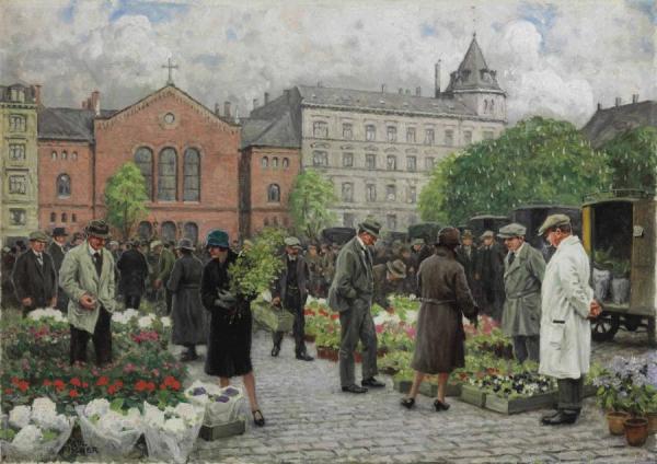 The Flower Market by Paul Gustave Fischer Oil Painting Reproductions