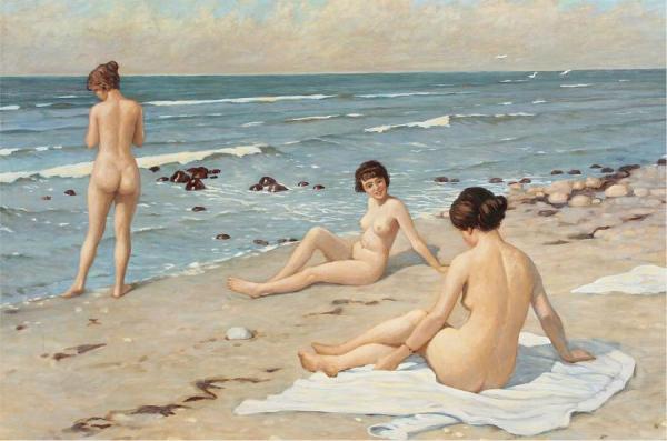 The Three Bathers by Paul Gustave Fischer