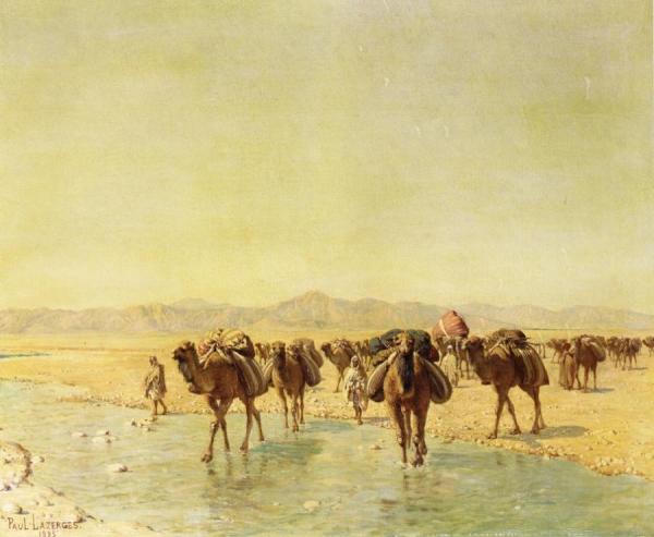 An Arab Caravan by Paul Jean-baptiste Lazerges Oil Painting Reproductions