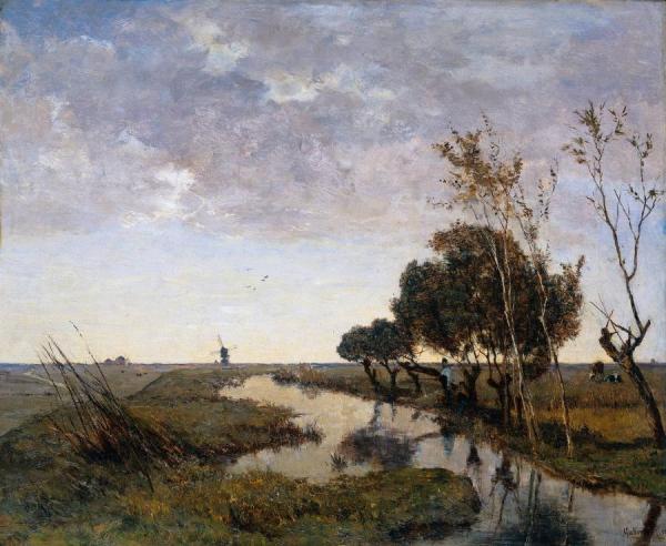 A Watercourse At Abcoude by Paul Joseph Constantin Gabriel