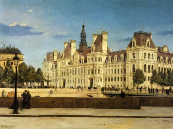 The Hotel De Ville, Paris by Paul Joseph Victor Dargaud