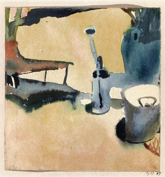 Flower Stand, Watering Can And Bucket by Paul Klee