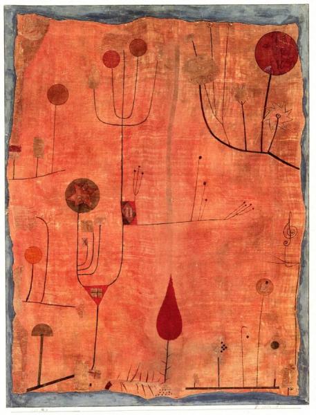 Fruits On Red by Paul Klee