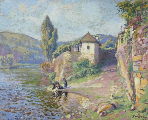 Dordogne, Paysage Aux Lavandieres by Paul Madeline Oil Painting Reproductions