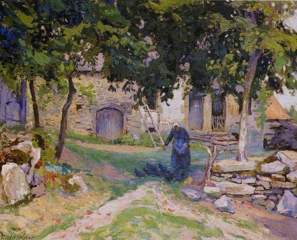 La Cour De Ferme by Paul Madeline Oil Painting Reproductions