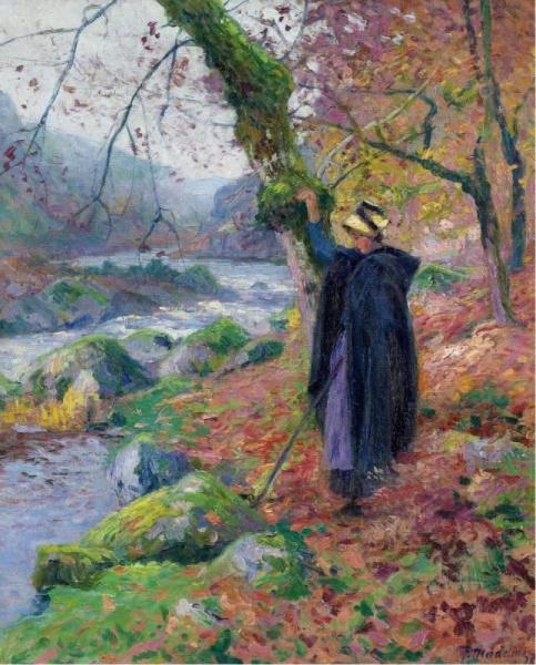 Peasant Girl At The Riverbank by Paul Madeline