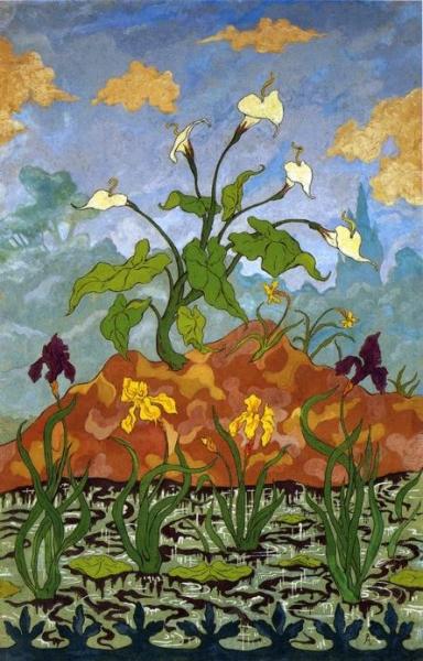 Four Decorative Panels: Arums And Purple And Yellow Irises by Paul Ranson