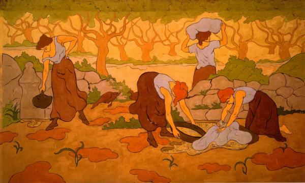 Four Woman At A Fountain by Paul Ranson