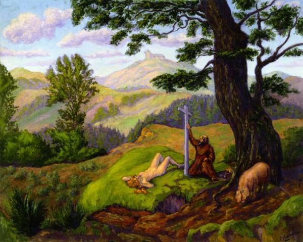 Saint Anthony And His Pig by Paul Ranson Oil Painting Reproductions