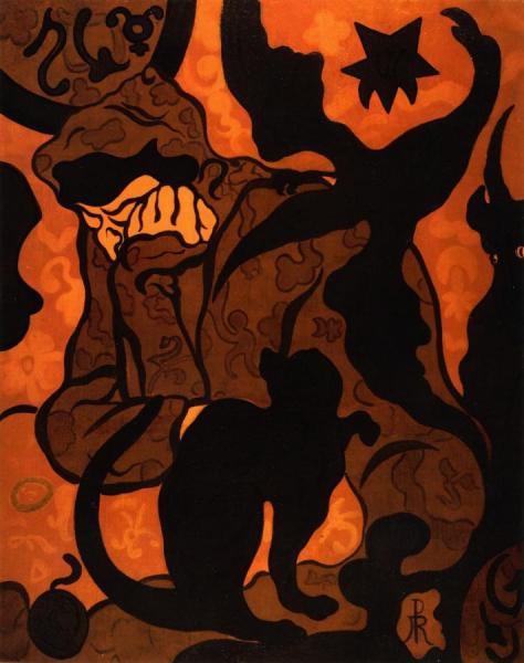 Witch And Cat by Paul Ranson