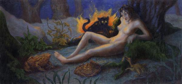Witch With Cat by Paul Ranson