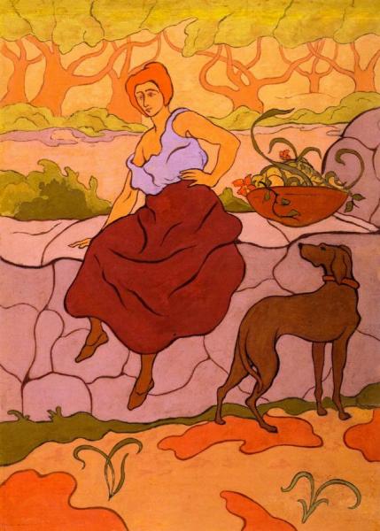 Woman With A Dog Wearing A Collar by Paul Ranson