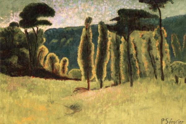 Pines And Poplars In A Field by Paul Serusier