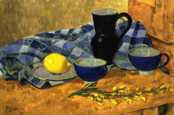 Still Life With Lemon And Blue Bowls by Paul Serusier