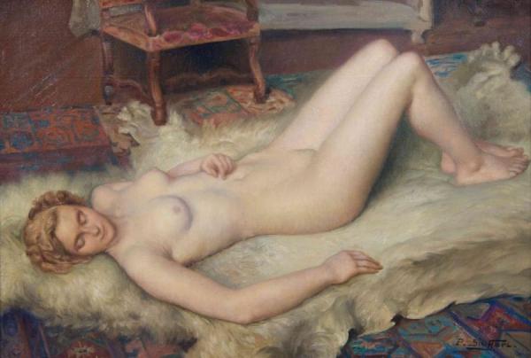 Reclining Nude by Paul Sieffert Oil Painting Reproductions