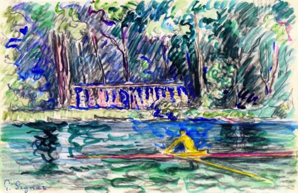 A Skiff At Bois-le-roi by Paul Signac