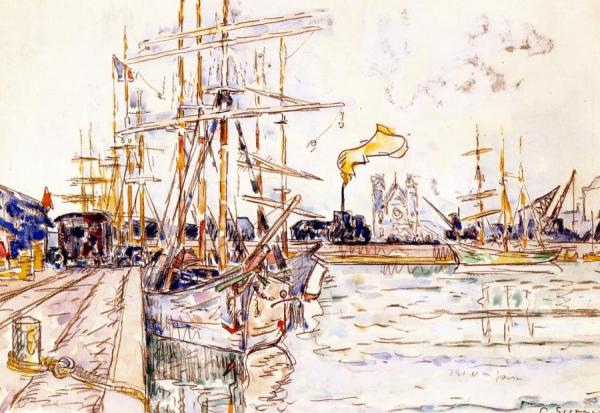 Boat At Dock by Paul Signac