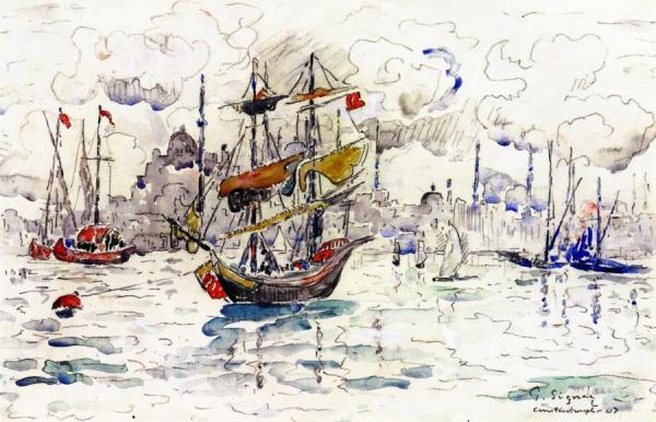 Boats At Constantinople by Paul Signac