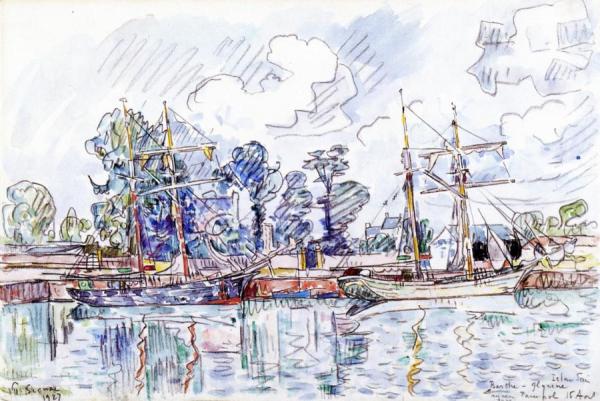Boats In The Port by Paul Signac