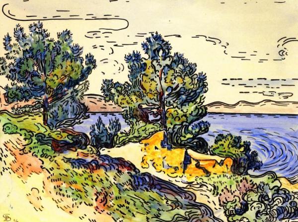 Coastal Landscape With Trees by Paul Signac