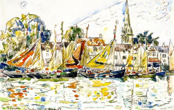 Fishing Boats, Le Pouleguen by Paul Signac