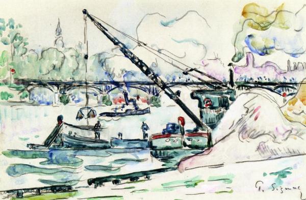 Harbor Scene by Paul Signac