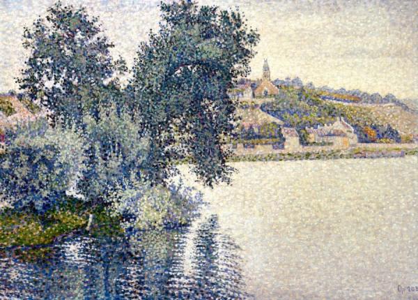 Herblay, Grey Weather, Willows (opus 205) by Paul Signac