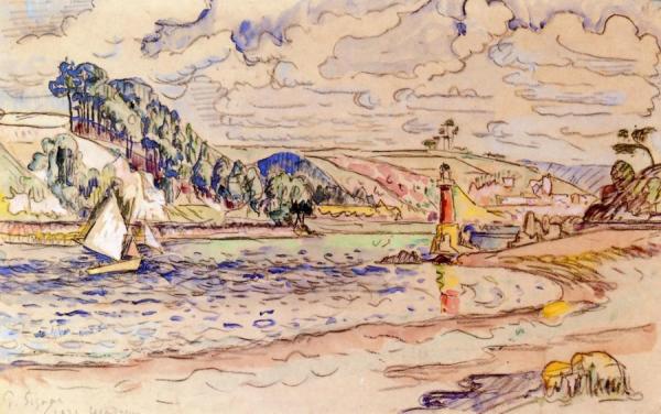 Landscape At Lezardrieux by Paul Signac