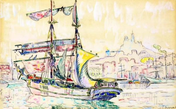 Marseille, Sailboat by Paul Signac
