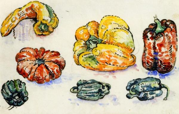 Peppers And Tomatos by Paul Signac