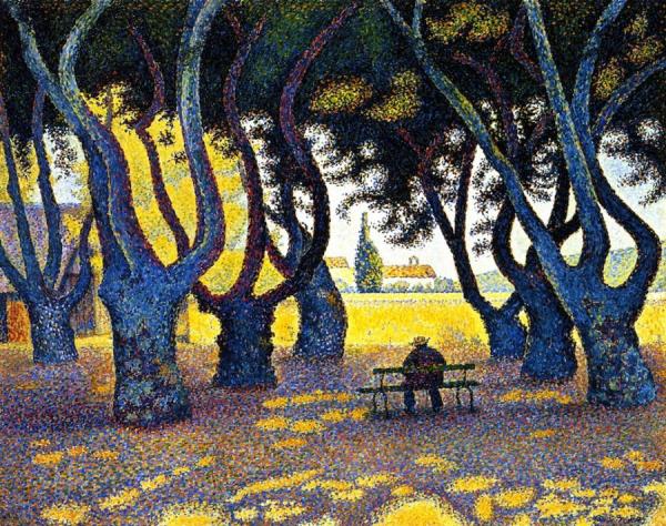 Plane Trees, Place Des Lices, Saint-tropez, Opus 242 by Paul Signac