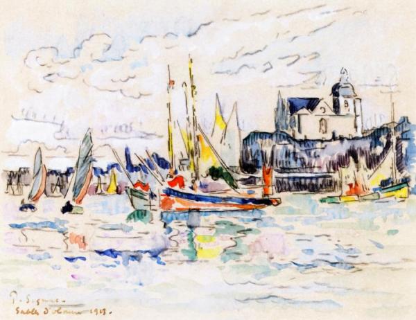 Sables L'olonne, Vue De Port by Paul Signac