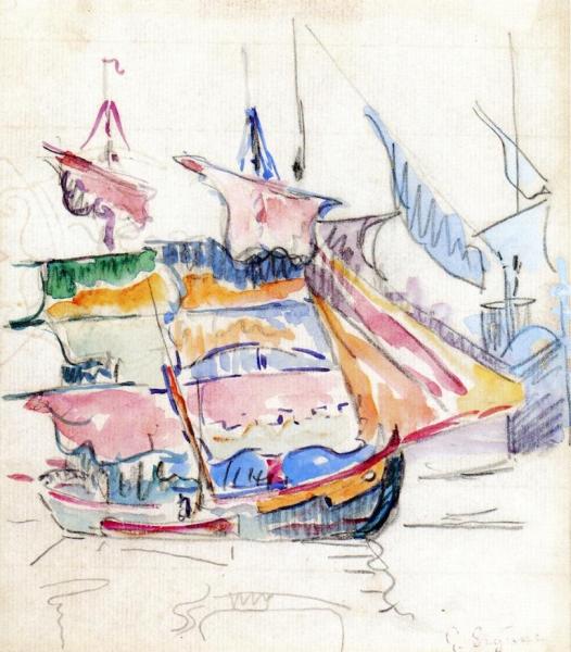 Sailboats by Paul Signac