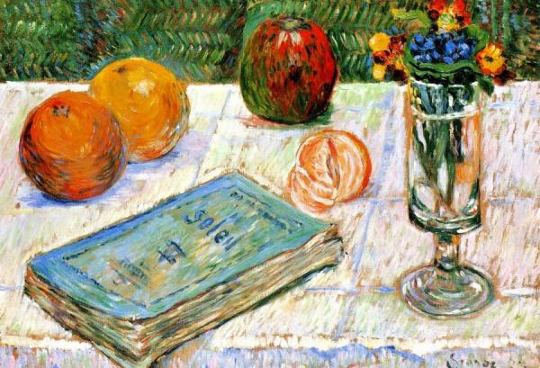 Still Life With A Book And Oranges by Paul Signac