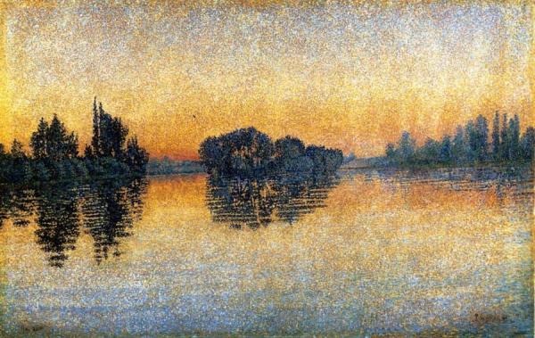 Sunset, Herblay, Opus 206 by Paul Signac