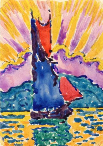 Sunset On The Loch by Paul Signac