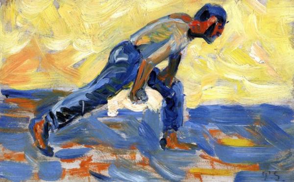 The Leaning Boules Player by Paul Signac