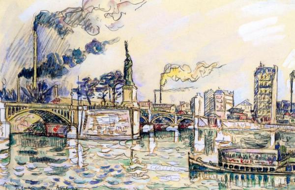 The Pont De Grenelle In Paris by Paul Signac