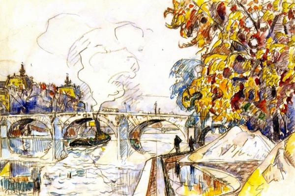 The Pont Royal With The Gare D'orsay, Paris by Paul Signac
