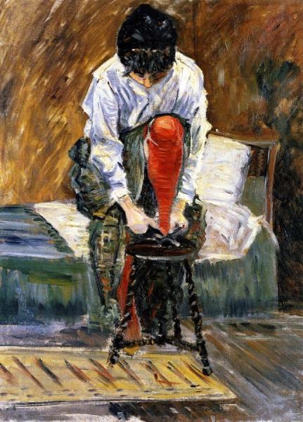 The Red Stocking by Paul Signac