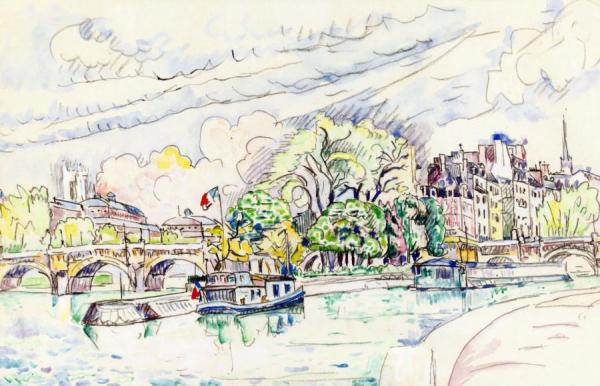 The Seine At Vert-galant by Paul Signac