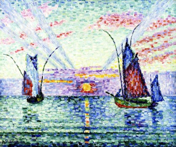 Tuna Fishing Boats, Sunset, Groix by Paul Signac