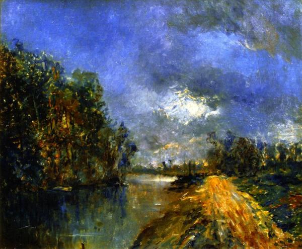 Banks Of The River At Twilight by Paul Vogler