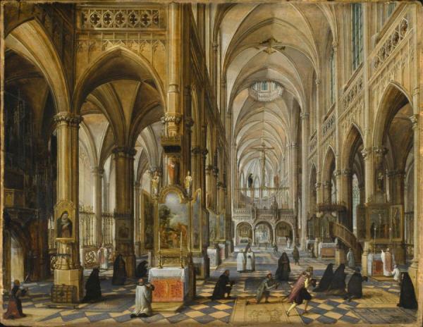 Interior Of Antwerp Cathedral by Paul Vredeman De Vries