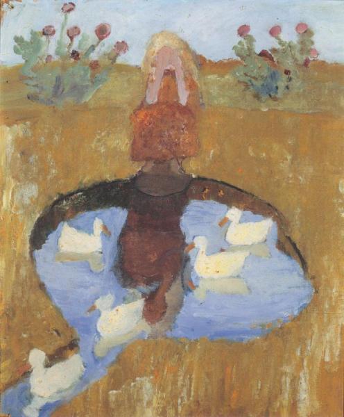 Girl At The Duck Pond by Paula Modersohn-becker